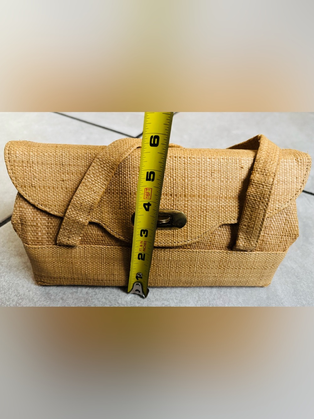 Vintage Garay Woven Raffia Top-Handle Handbag - Picture 10 of 12